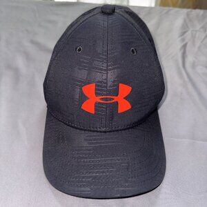 Youth S/M Gray Under Armour Orange Logo Baseball Cap